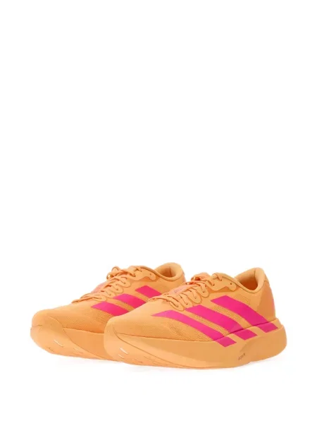 Běžecké pruhované prošívané tričko Adidas oranžové