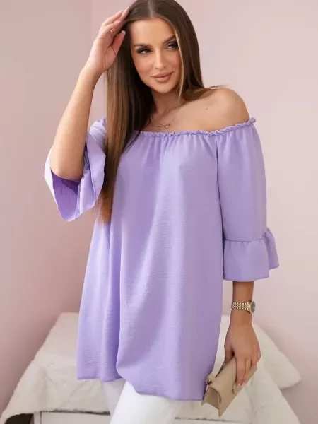 Bluză Kesi cu volane violet