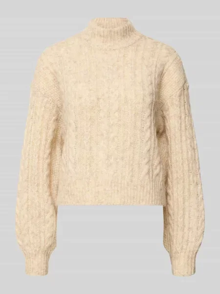 Sweter z dzianiny o kroju regular fit z dodatkiem wełny model ‘LIDA’ Only biały