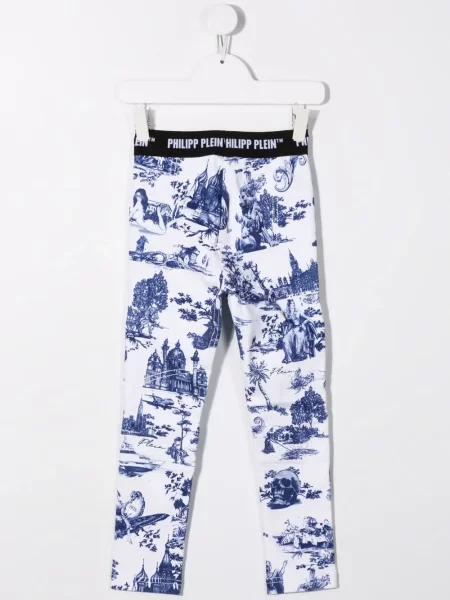 Dětské legíny Philipp Plein bílé