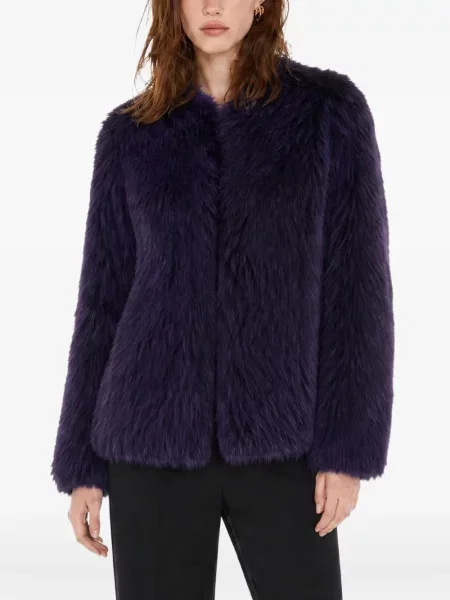 Palton de blană Patrizia Pepe cu blană violet