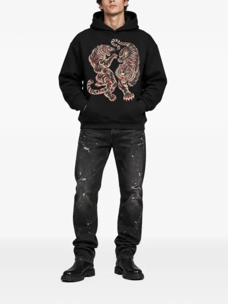 Hoodie Melt με σχέδιο με ρίγες τίγρη μαύρο