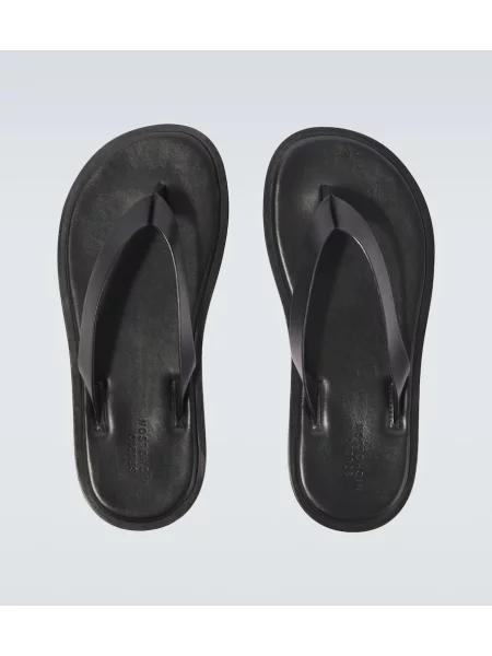 Chiloți tanga Studio Nicholson din piele negru