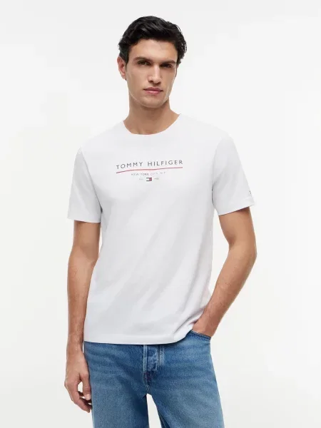 TOMMY HILFIGER Tričko námornícka modrá / červená biela