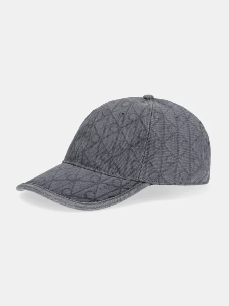 Calvin Klein Šiltovka Denim Emblem Burnout sivá