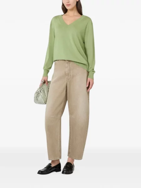 Pulover Weekend Max Mara cu decolteu în V verde