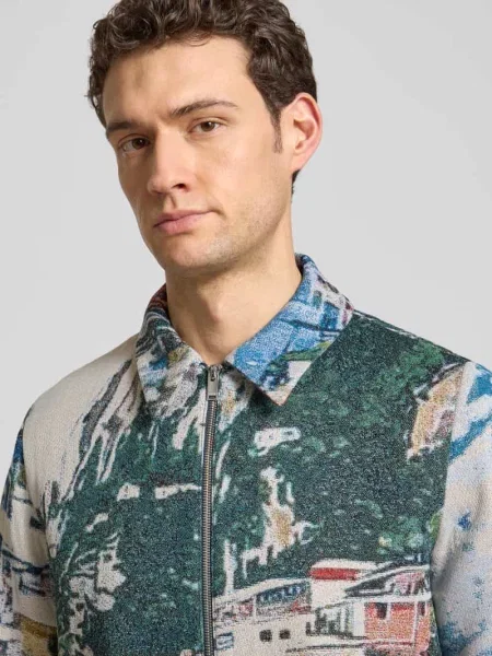 Kurtka w kroju regular fit z wzorem na całej powierzchni model JOTTAR' Drykorn niebieska