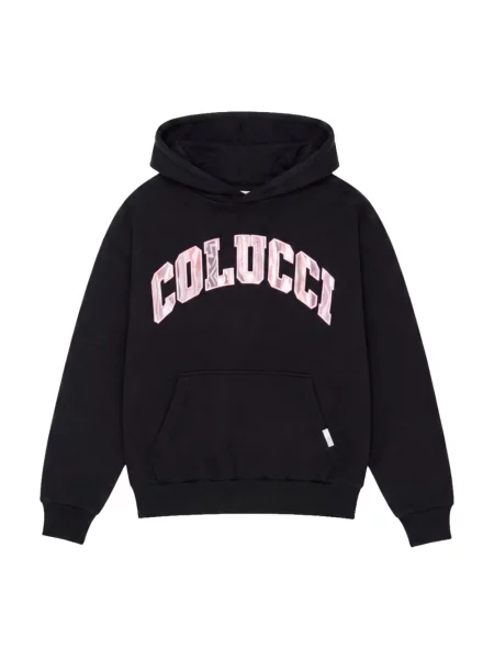 Bluza z kapturem Carlo Colucci z kapturem z logo czarna