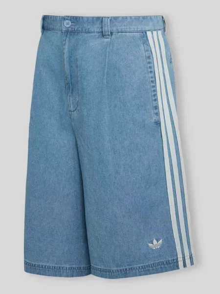 Szorty bermudy o kroju loose fit z mieszanki bawełny Adidas Originals niebieskie