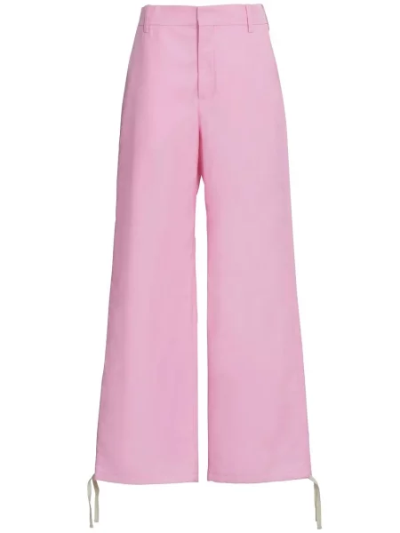 Pantaloni Marni cu broderie roz