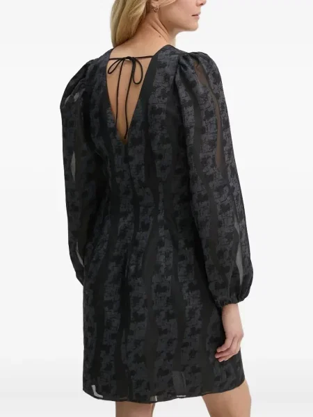 Rochie mini Samsøe Samsøe cu decolteu în V de costum negru