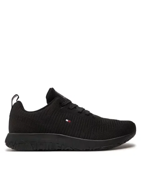 Tommy Hilfiger Сникърси Corporate Knit Rib Runner черен