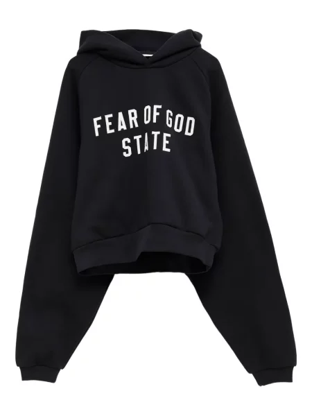 Hanorac cu glugă Fear Of God Essentials cu broderie negru