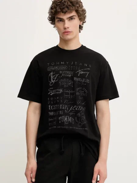 Tommy Jeans Tricou Archive Logos negru