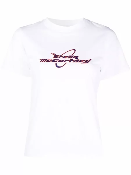 Tricou Stella Mccartney cu imagine scurt alb