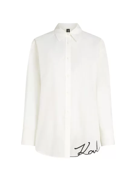 Cămașă Karl Lagerfeld transparente alb