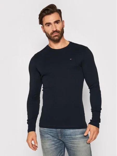 Majica z dolgimi rokavi Tommy Jeans črna