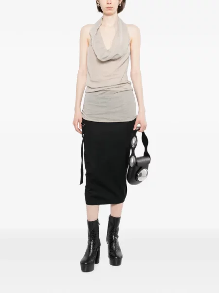 Top Rick Owens cu gât halter gri