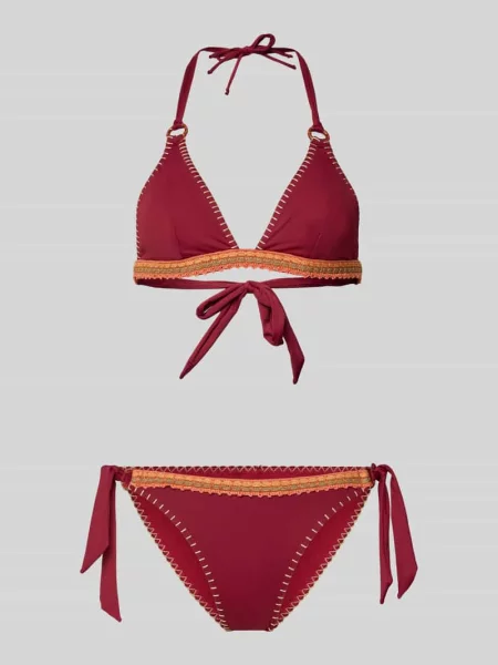 Bikini z szydełkową koronką Banana Moon bordowy