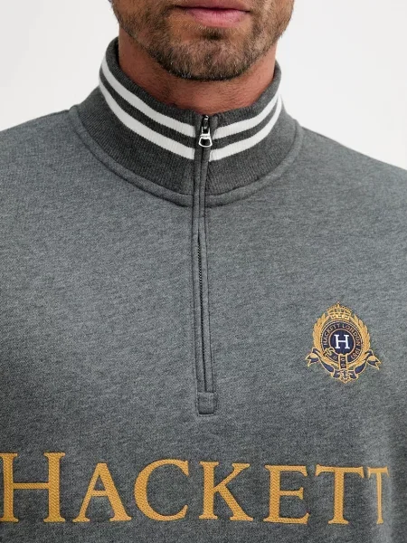Свитер Hackett London с аппликацией серый