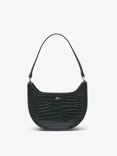 Шкіряна сумка Lacoste зелена