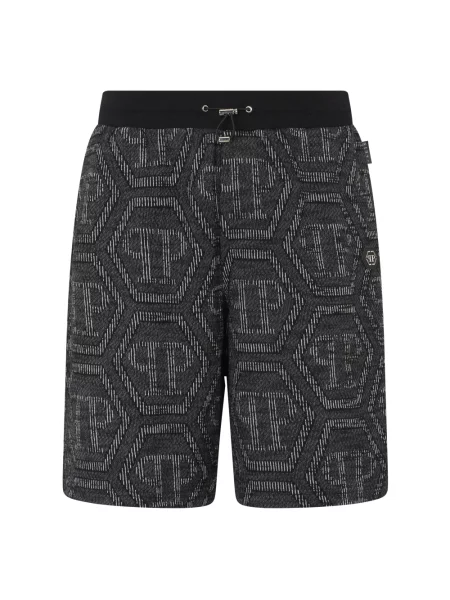 Szorty Philipp Plein żakardowe czarne