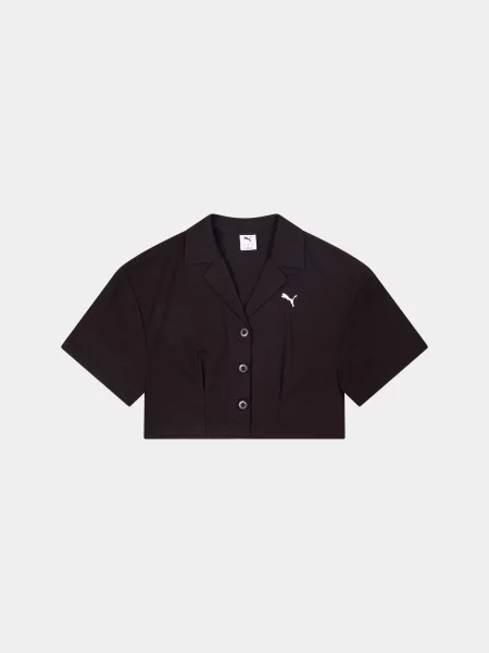 Сорочка PUMA Wardrobe Ess Cropped Shirt комбінований верх чорний