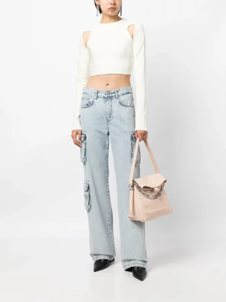 Geantă de mână Off-white din piele alb
