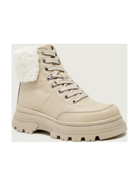 BOSS BLACK Botine cu platformă Foster | shearling | piele negru