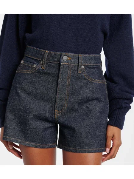 Pantaloni scurți din denim Khaite albastru