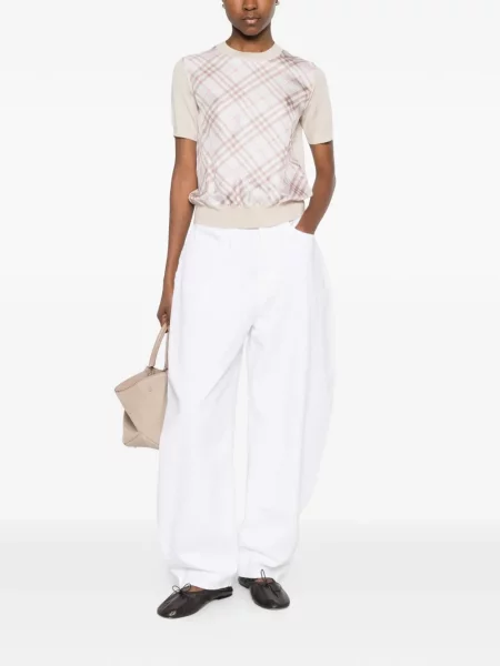 Tricou Burberry în carouri roz