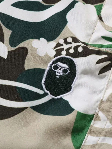 Slip de baie A Bathing Ape® cu model floral cu imagine negru