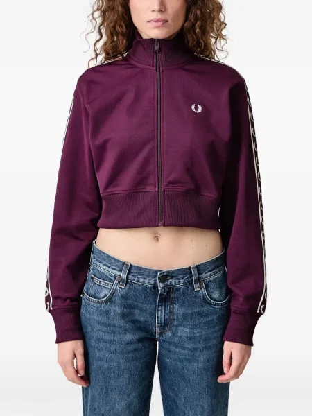 Суичър с цип Fred Perry бродиран виолетово