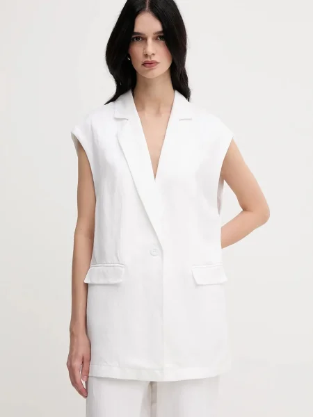 Marc Aurel vestă cu amestec de in un singur rând de alb