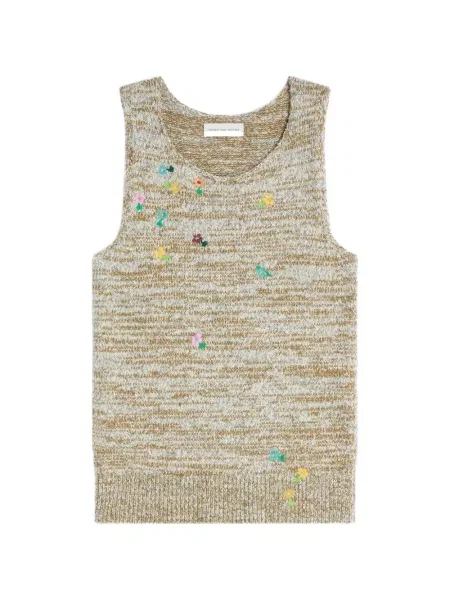 Pulover Dries Van Noten cu broderie de lână gri