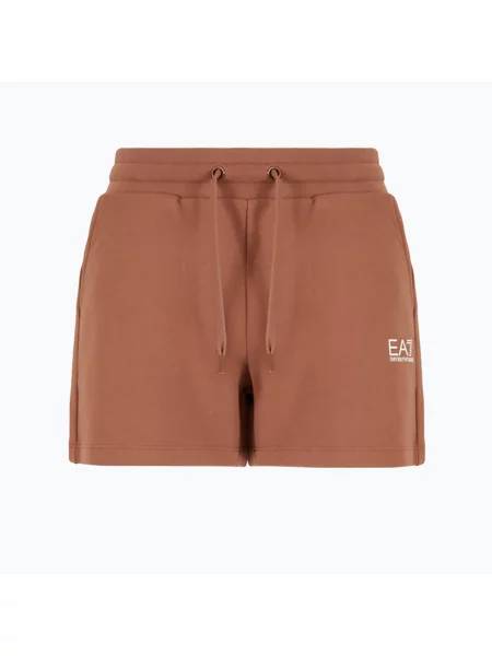 Spodenki Emporio Armani Train Shiny tan/logo pristine brązowe