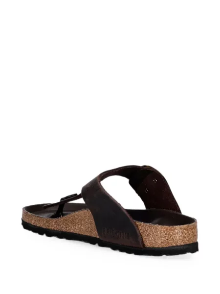 Sandale Birkenstock din piele cu cataramă maro