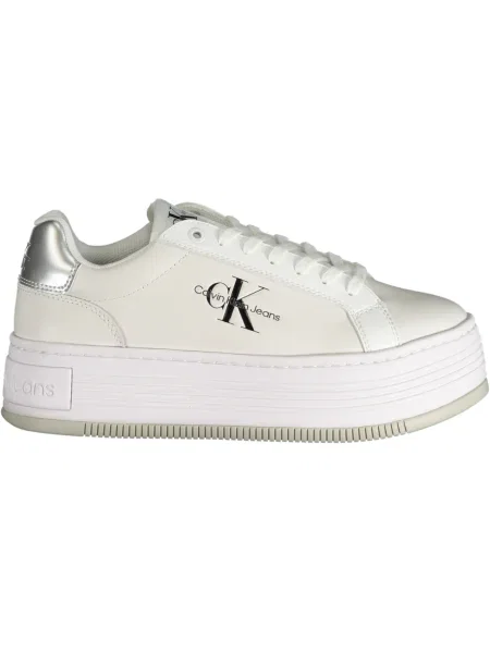 Superge Calvin Klein z vezalkami s platformo s čipko bela
