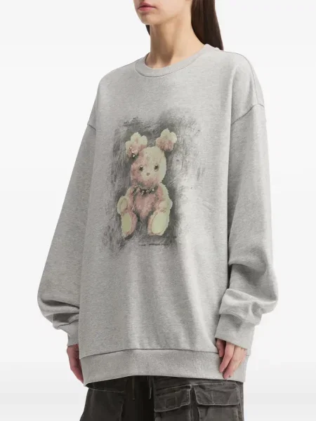 Hanorac Mini Cream cu imagine teddy gri