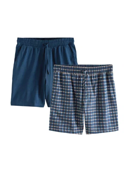 Next Pantaloni de pijama bleumarin / cyan alb