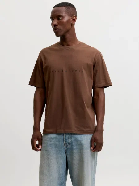JACK & JONES Tricou JJEStar maro negru