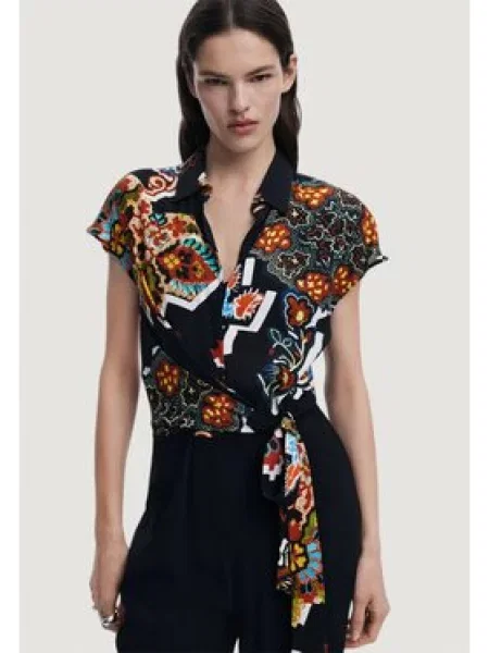 Desigual Overal JUMPSUIT_PAISLEY_LACROIX černá