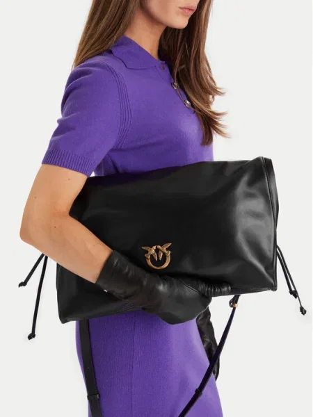 PINKO Geantă Slouchy Extra Ai PLTT negru