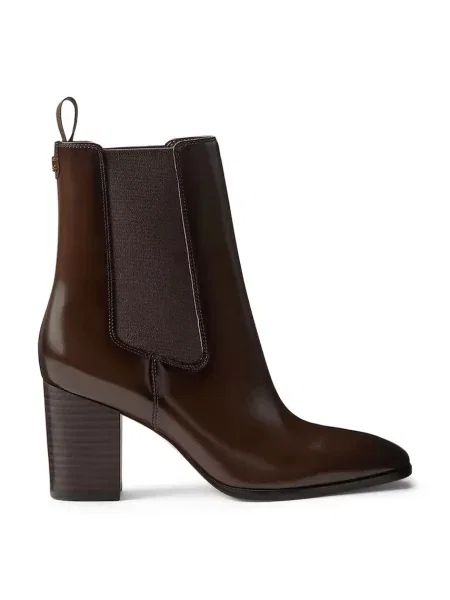 Lauren Ralph Lauren ghete scurte pentru femei din piele Rlyn Bte Hl maro