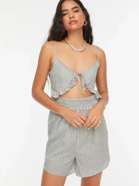 Salopetă Trendyol cu dungi gri