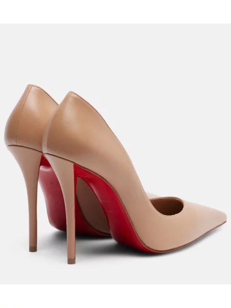 Pantofi cu toc Christian Louboutin din piele bej