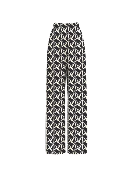 Pantaloni Diarrablu cu imagine cu imprimeu geometric negru