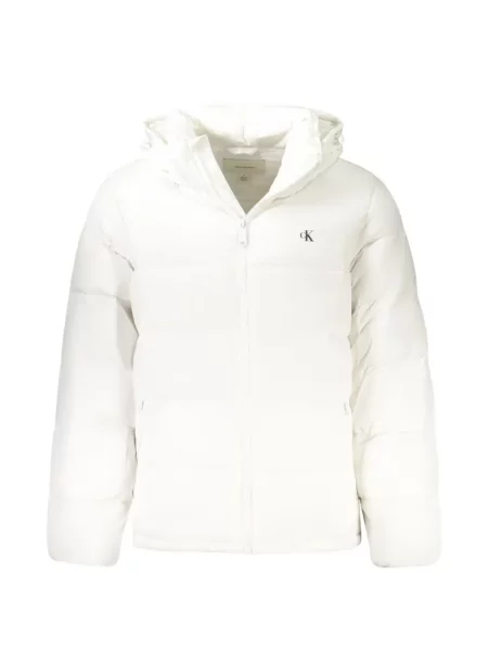 Geacă Calvin Klein cu glugă alb
