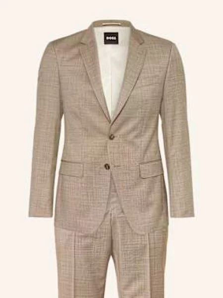 Boss Oblek Huge Slim Fit béžová