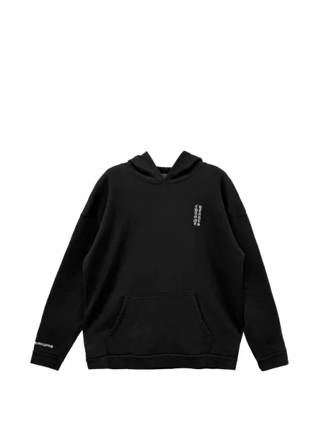 Hanorac cu glugă Chrome Hearts cu broderie cu motiv cu inimi negru